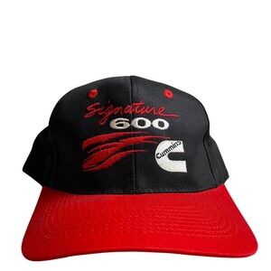 KC Cummins Signature 600 Vintage Snapback Hat Black Red Trucker Unisex Cap OSFM